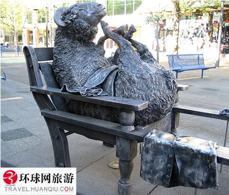 澳大利亚堪培拉的绵羊雕像